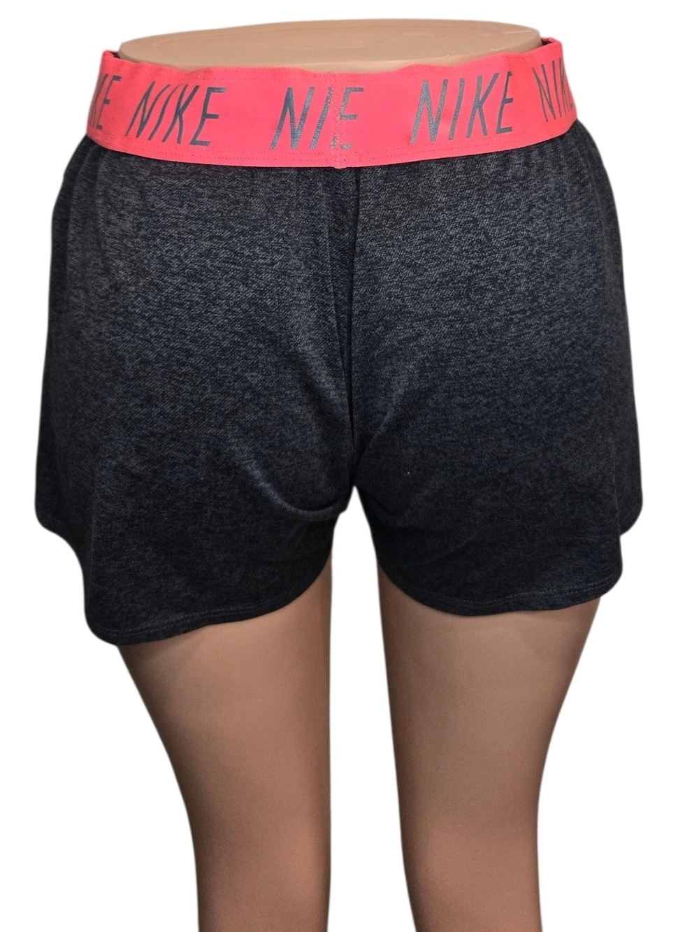 Nike Women's Dark Gray Shorts with Pink Waistband - Picture 4 of 10